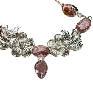Sterling Collar Pink Kunzite Gemstone Necklace
